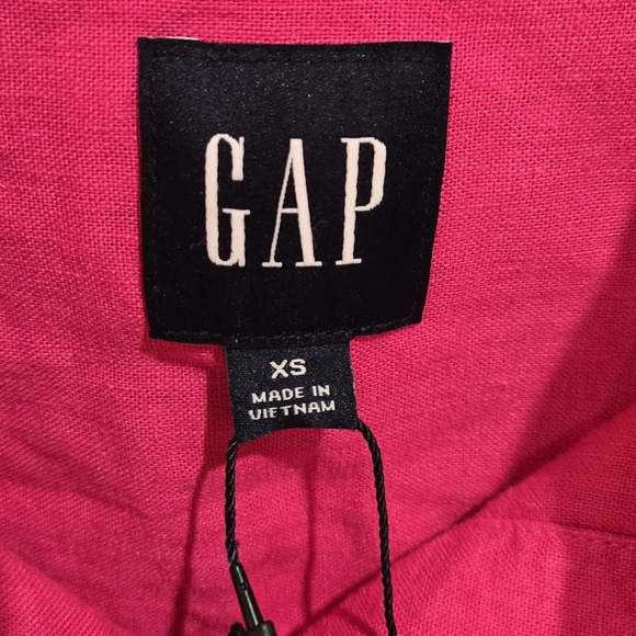 NWT Gap pink linen button down long sleeve shirt - Picture 4 of 5